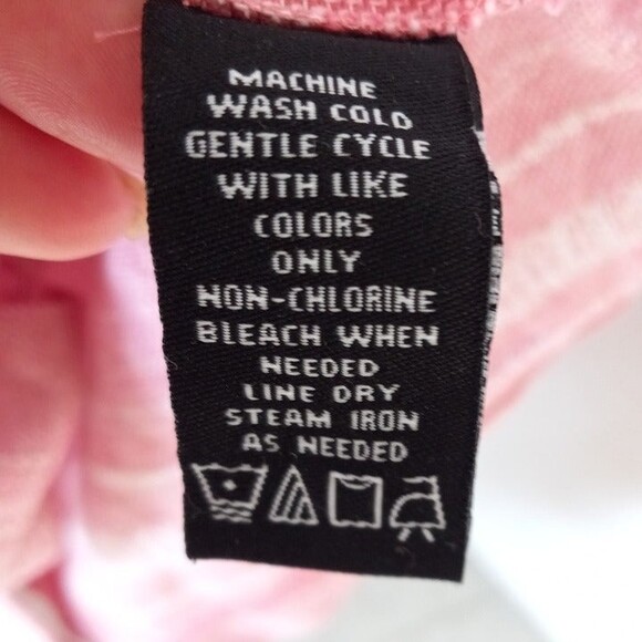 Norton McNaughton Blouse-Size XL-Linen Blend-Embroidered Hem-Salmon-Pocket - Picture 9 of 9